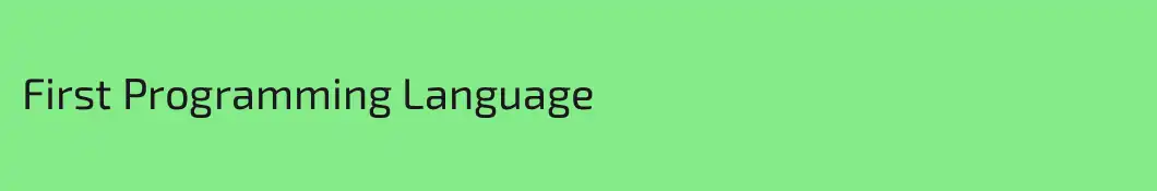First Programming Language